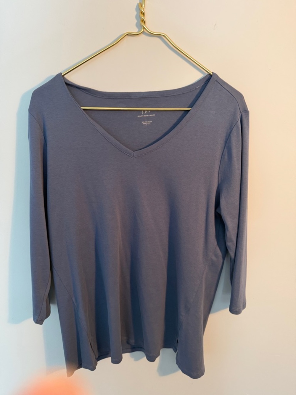 J. Jill Women's V-Neck Long Sleeve Tee - Dusty Blue